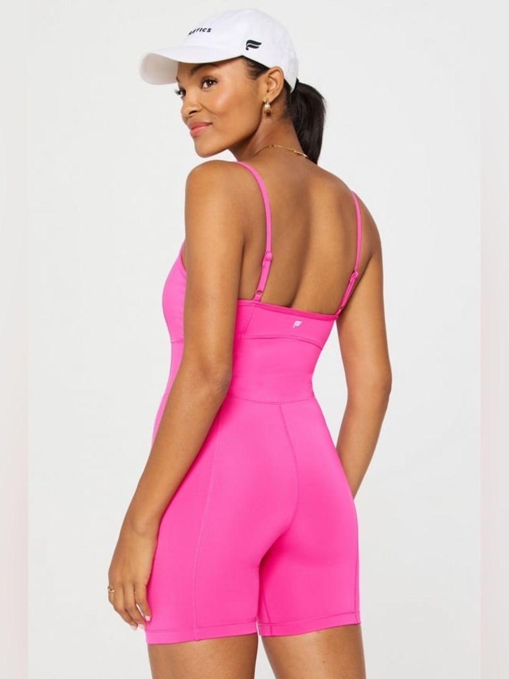 Fabletics Motion365+ Short Jumpsuit in Dragonfruit Pink Small